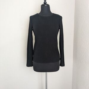 Talbots Long Sleeve Black Tee Shirt Cotton S